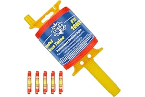 LURKA Mason Line String,#18 1000 Feet 8 Braided Construction Nylon Line with 5 Built-in Levels and Spool Fluorescent String Line for Precision Work, DIY, and Gardening Projects (Orange)