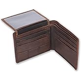 CestAntiQ Full Grain Leather RFID Blocking Bifold Wallet for Men with Guitar Pick Holder, Slim Leather Billfold, Classic Gift Wallet (Pass Case Wallet, Brown)