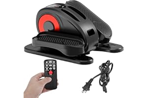 TVDUGIM Under Desk Elliptical, Electric Seated Pedal Exerciser Quiet Compact Mini Elliptical Trainer with Display Monitor and Remote Control Home Office Leg Exercise Equipment for Seniors Adults
