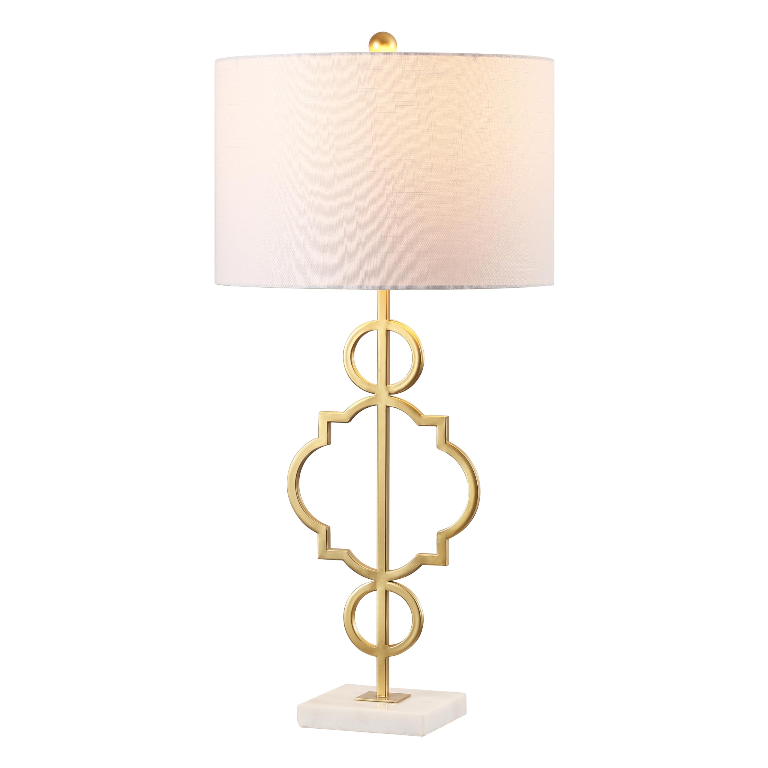 Photo 1 of *MISSING ROTARY SWITCH* JONATHAN Y JYL3026A July 31" Metal LED Table Lamp Modern Contemporary Bedside Desk Nightstand Lamp for Bedroom Living Room Office College Bookcase LED Bulb Included, Gold/White