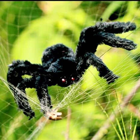 Amazon 黒の大きい豪華なクモの Halloween 党装飾お化け屋敷の小道具の屋外の新しい インテリア オンライン通販