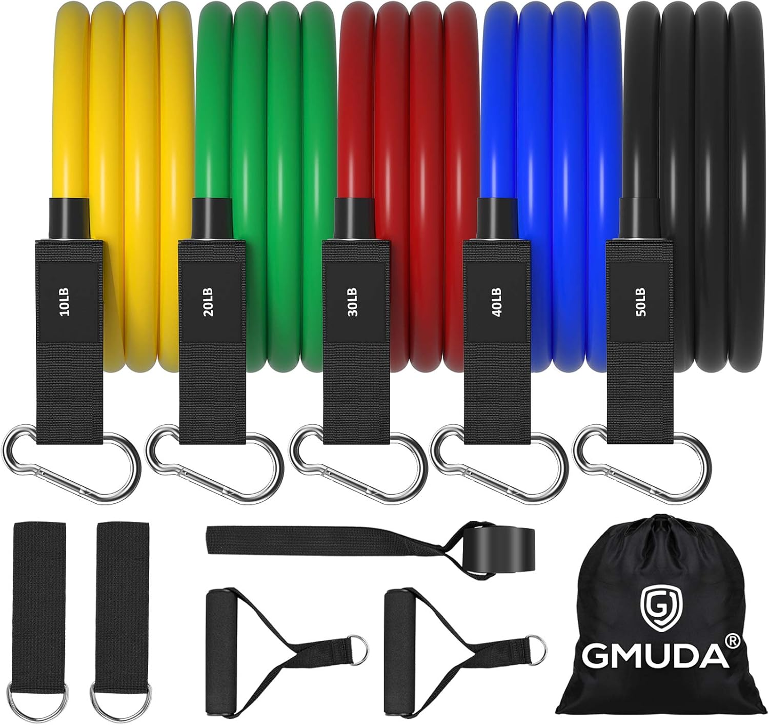 Fitness Widerstandsband Mit Griffen - Einzeln Silikon Spannseil Für Krafttraining