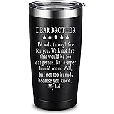 ARIABLE Funny Gifts for Brother from Sister, Brother - Christmas Gag Gifts For Men, 20oz Engraved Tumbler, Black