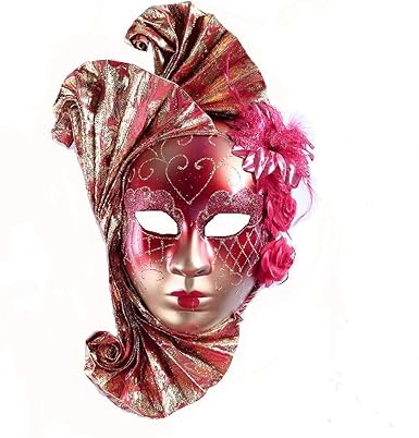 Amazon Com Yu Feng Full Face Masquerade Venetian Mask For Elegant Female Red Home Kitchen