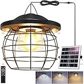 ladate Shed Lighs Solar Powered 3000LM Solar Pendant Light Outdoor, Gazebo Lantern with 2 Motion Sensor Retro Style Metal Fra