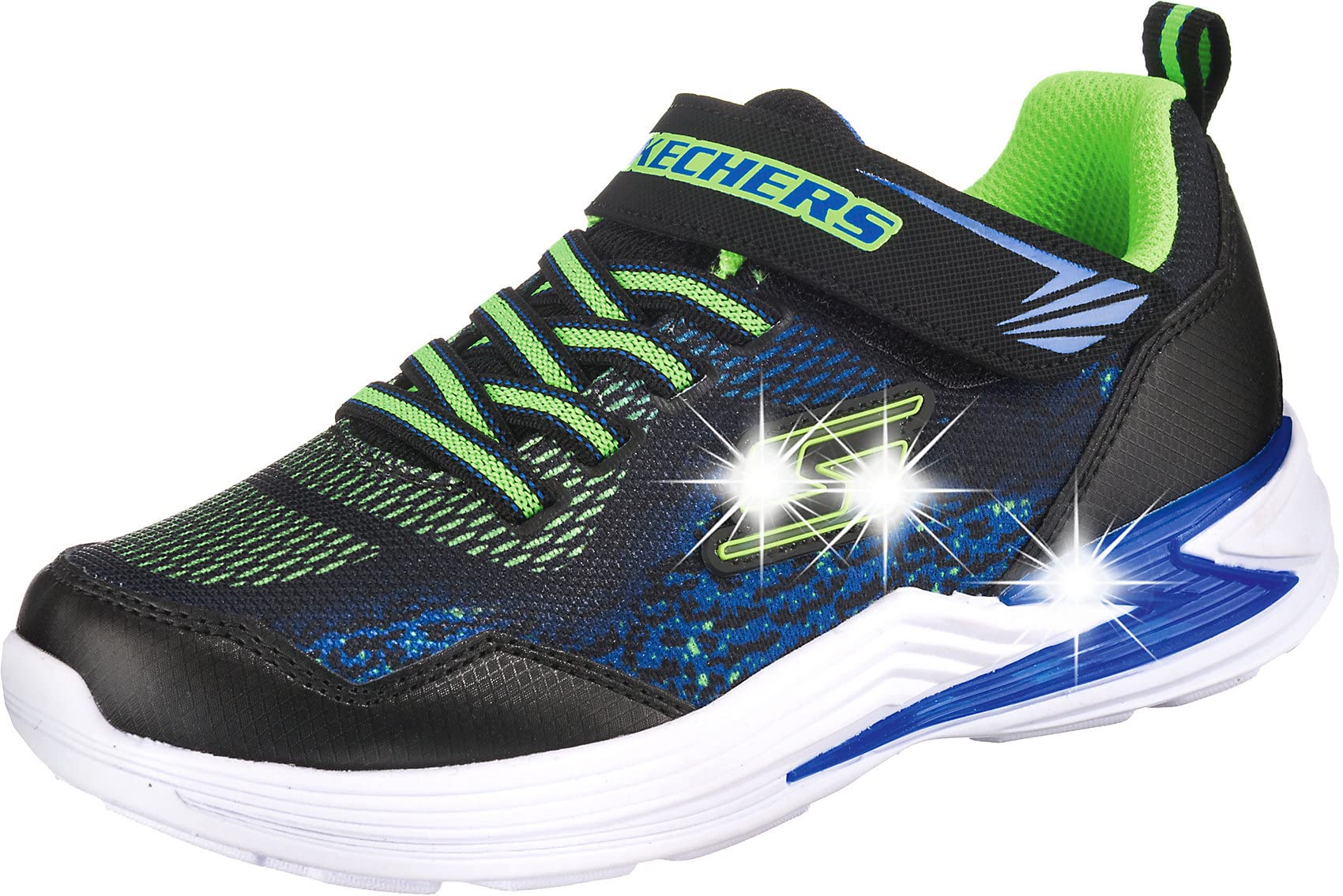 Skechers Boy's Erupters Iii - Derlo Trainers, Black Black Mesh Synthetic Blue Lime Trim Bblm, 10.5 UK