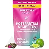 Pink Stork Postpartum Uplift® Mood Support Tea: Hormone Balance for Women After Pregnancy, Chamomile Tea with Red Raspberry Leaf for Postpartum Recovery - Postpartum Essentials - Caffeine-Free, 15 Sachets