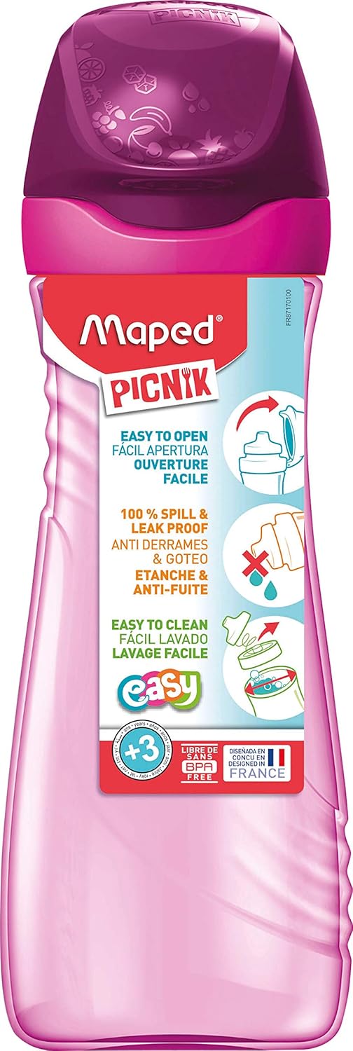 Maped Picnik Origins 580ml Lunch Water Bottle - Pink, 580 ml