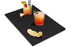 Bar Mat Coffee Mat 18"x12" Rubber Bar Mat Accessories Draining Mat Dish Drying Pad for Countertop Service Mat for Coffee, Bar