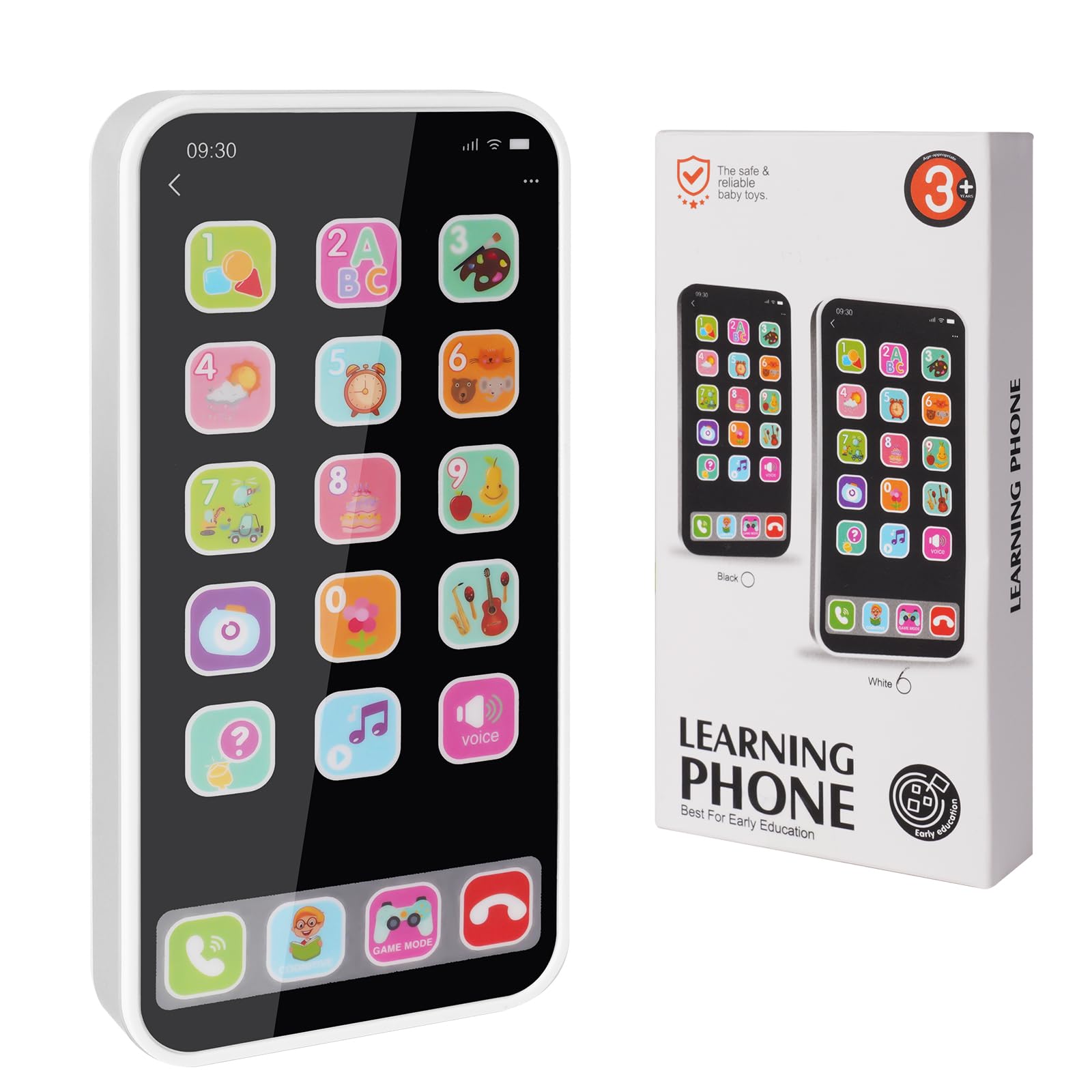 Aolso Baby Phone 12-18 Months, Music Mobile Toy for 1-6 Year Old Boys Girls, Fake Phone for Baby, Gifts for Toddler Age 1-2, Birthday Present (White)