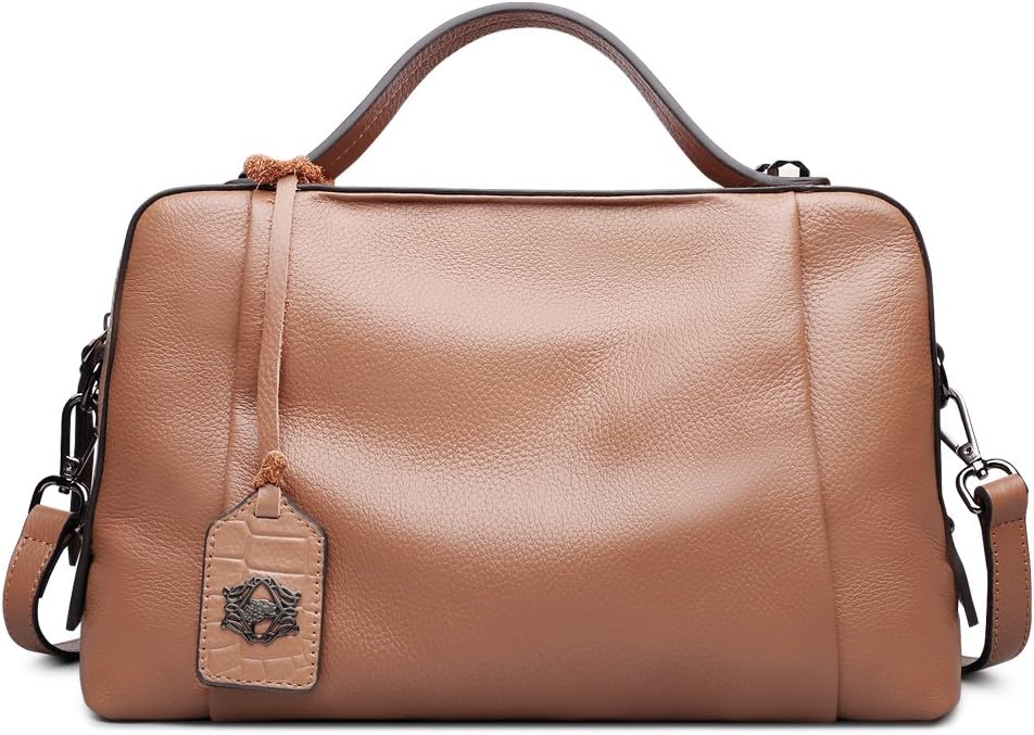 ZOOLER Leather Handbags for Women Top Handle Bag Crossbody Bags Large Capacity Brown