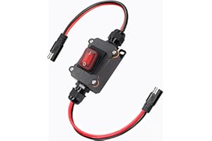 DAOHAODELI DC 12V Inline Toggle Switch, 12AWG ON/Off Switch SAE Cable with Quick Connect/Disconnect Red Light Button, IP67 Waterproof Suit for Camp Trailer,Motorcycle,Solar Panel,RV, or Others Devices(Red light)