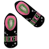 Wicked womens Pink and Green Single Cuffer Slipper Socks
