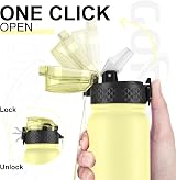 GOPPUS 600ml Stainless Steel Water Bottle with Straw – Double Wall Insulated view 2