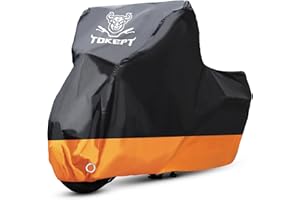 Tokept Motorcycle Cover, All-Season Waterproof Outdoor Sun Protection Fit up to 116 Inch Harley-Davidson Honda Suzuki Kawasak