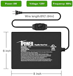 iPower 6X8 Inch 8 Watts Reptile Heating Mat with