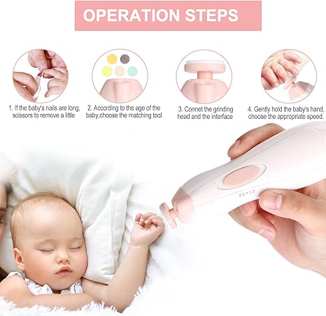 Wadeo Lime à Ongle Electrique Bebe Coupe Ongle Bebe Electrique Fille Safety Kit Ciseaux Bébé Manucure Toilettage Pour Enfant Nouveau Né