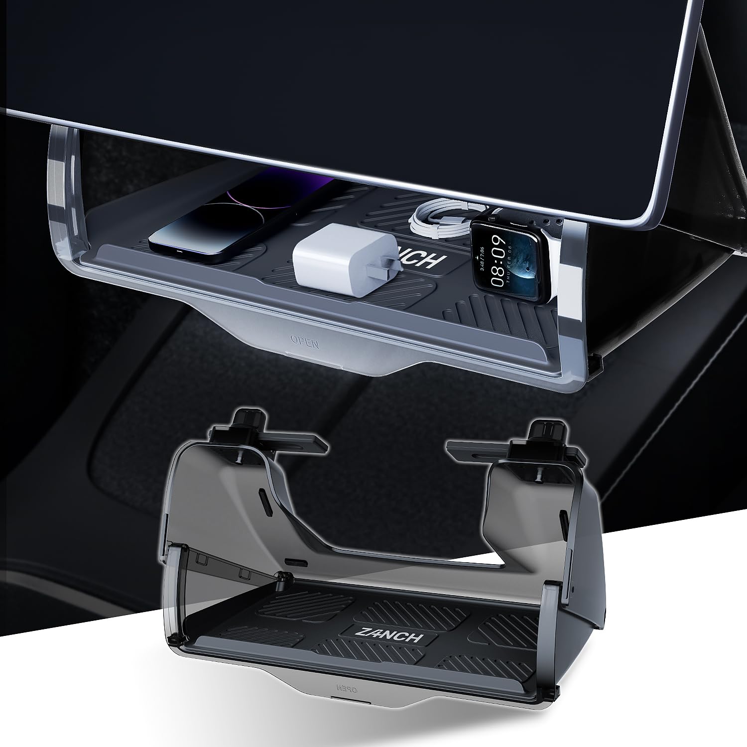 Photo 1 of Zanch Tesla Model Y Juniper Under Screen Storage, [Hidden Design, Smarter Install], Center Console Organizer Tray Designed for Model Y (2020-2026), New Model Y Juniper Accessories 2025,2026