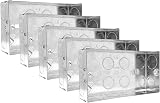 EVOGES Double Metal Back Box 35mm 2 Gang 1.0mm BS4662 Brass Terminal Pack of 5 view 1