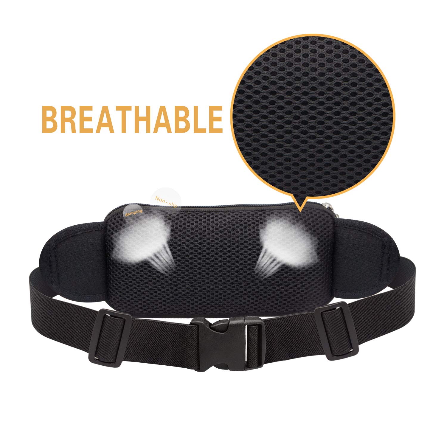 Y&R Direct Fanny Pack Running Belt Pouch Slim Soft Nylon Water Resistant Waist Bag for Man Women Walking Hiking Jogging Carrying iPhone Xs / 8 Plus Samsung S10 Plus/Note 8 Great Gifts