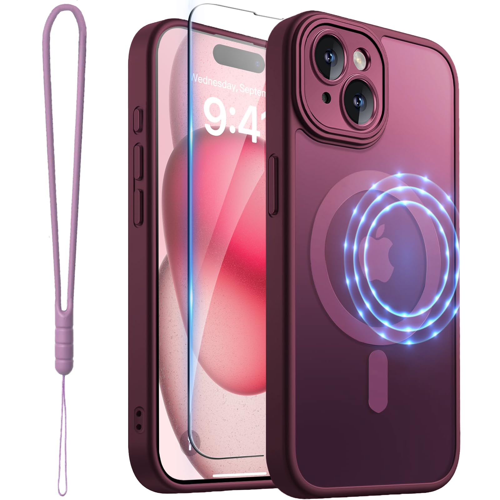 ROYBENS for iPhone 15 Matte Clear Case Compatible