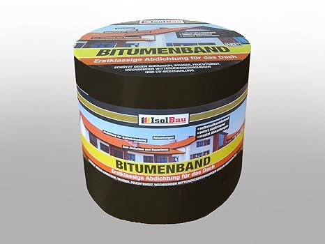 10 m x 225 mm IsolBau Aluminium Bitumenband Dachreparatur Aluminiumband Reparaturband Dach Aluband Selbstklebende Farbe: Schw