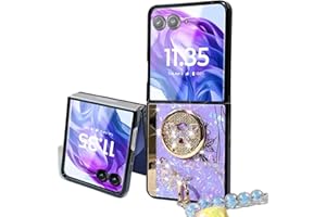 SOHAPEA for Samsung Galaxy Z Flip 7 Case Cute Bling Diamond Butterfly Flower Design with Ring Kickstand,Glitter Girly Bead Pearl Phone Strap Phone Case for Samsung Flip 7 Purple