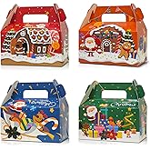Gute 24 PCS 3D Christmas Gift Boxes - Holiday Treat & Candy Boxes, Sturdy Cardboard Favor Boxes for Party