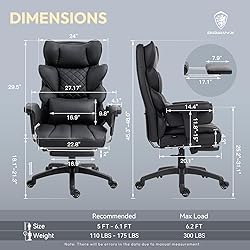 Dowinx Big and Tall Office Chair with Pocket Spring