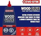 Evo-Stik Exterior Wood Glue 500ml D3 Weatherproof Fast Setting Clear Dry view 3