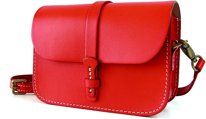 Amazon ナフカ Nafka ショルダーバッグ レディース 本革 手縫い かわいい スクエア ミニバッグ Nfk 21 レッド Nafka ショルダーバッグ