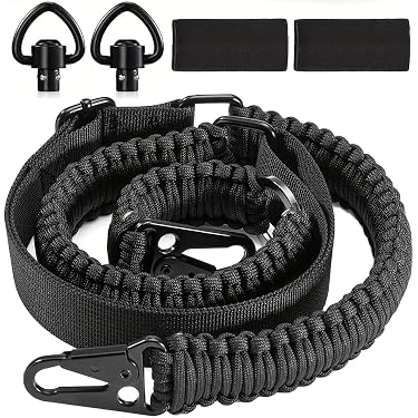 Tactical 2-Point Adjustable Rifle Sling With Metal Hooks – Lightweight Nylon For Rifle/Shotgun