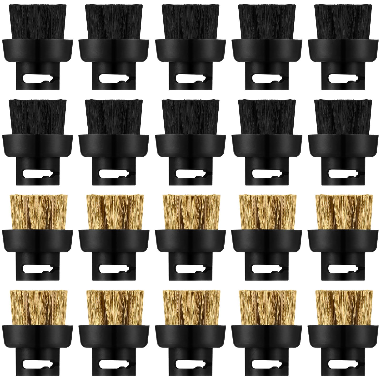 Photo 1 of Honeydak 20 Pieces Steam Cleaner Brush Head Includes 10 Pcs Nylon Brushes 10 Pcs Brass Brushes Steam Cleaner Accessories Replacement Parts Bulk Mop Parts for Hard Surface