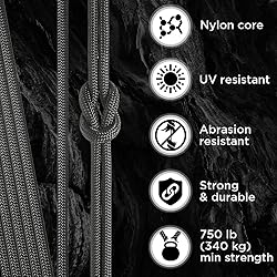 TECEUM Paracord Type IV 750 lb Dark Grey – 100 ft