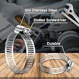 Leryati 4 Pcs Hose Clips 118-140mm 304 Stainless Steel Worm Drive Clamps view 4
