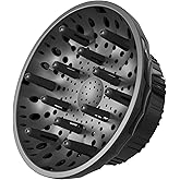 Universal Hair Diffuser for Blow Dryer - Fits All 1.4-2.4 inch Dryers, Professional Ionic Diffuser Attachment for Curly/Wavy Hair, Reduces Frizz & Enhance Curls, Lightweight, Travel-Friendly (Black)