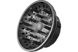 LUDVENTO Universal Hair Diffuser for Blow Dryer - Fits All 1.4-2.4 inch Dryers, Professional Ionic Diffuser Attachment for Curly/Wavy Hair, Reduces Frizz & Enhance Curls, Lightweight, Travel-Friendly (Black)