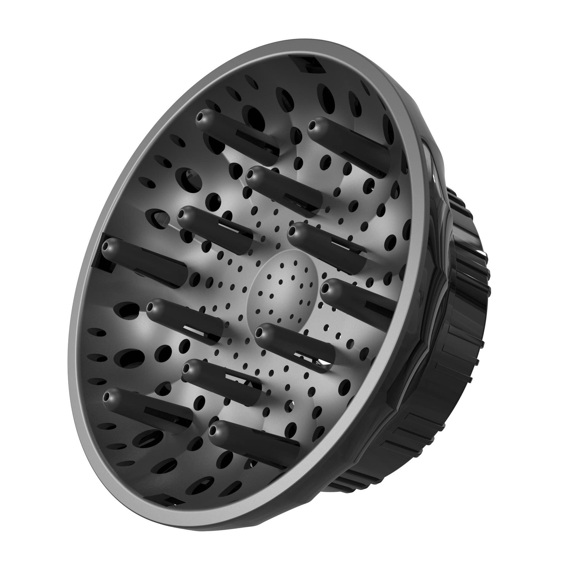 Photo 1 of Universal Hair Diffuser for Blow Dryer - Fits All 1.4-2.4 inch Dryers, Professional Ionic Diffuser Attachment for Curly/Wavy Hair, Reduces Frizz & Enhance Curls, Lightweight, Travel-Friendly (Black)