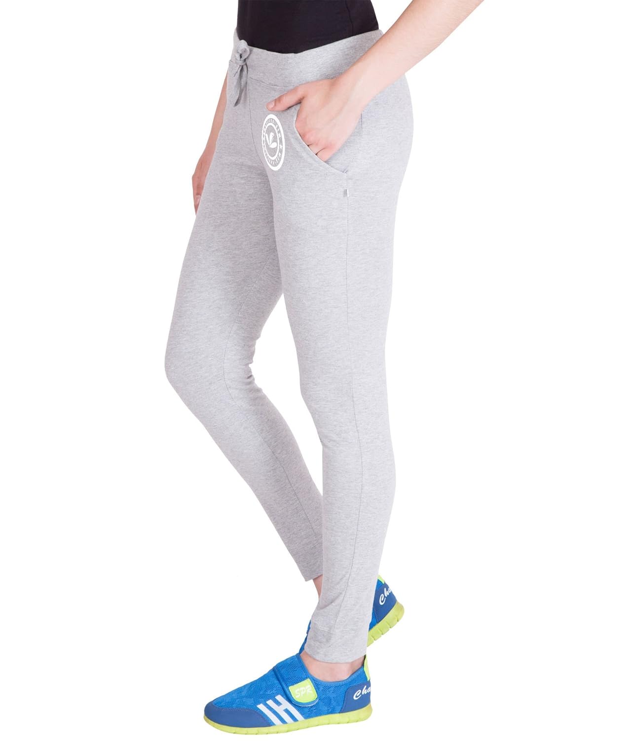 american-elm modish grey cotton printed track for women