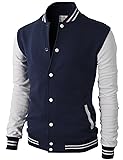 H2H Mens Slim Fit Varsity Baseball Bomber Cotton