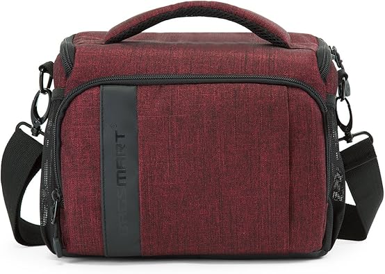Amazon Co Jp バッグスマート Bagsmart カメラバッグ 一眼レフ おしゃれ カメラケース ショルダーバッグ カメラ 撥水加工 3way レッド シューズ バッグ