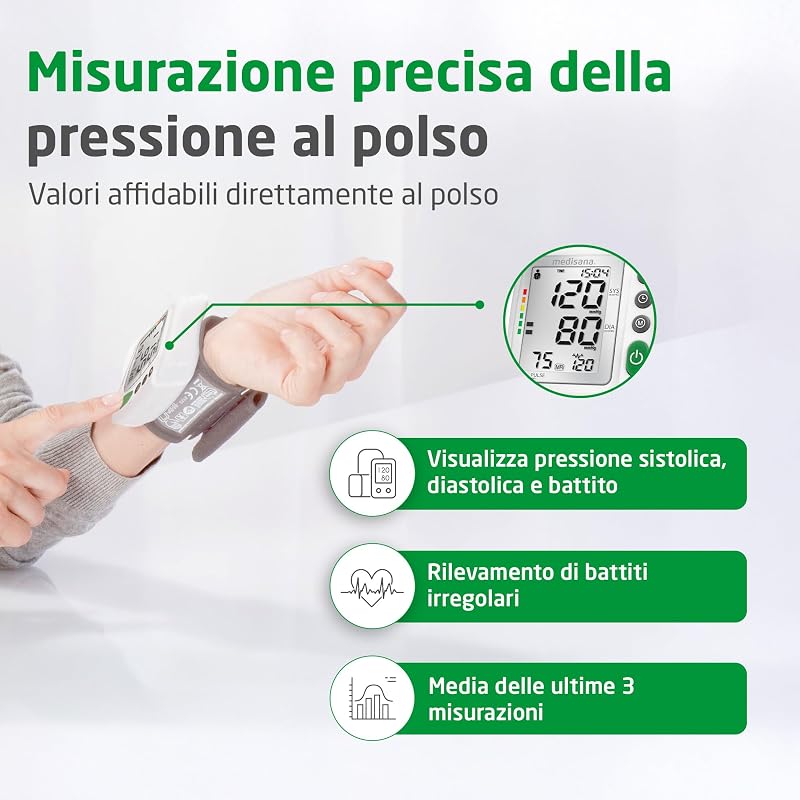 BW 315 misuratore di pressione da polso, sfigmomanometro digitale