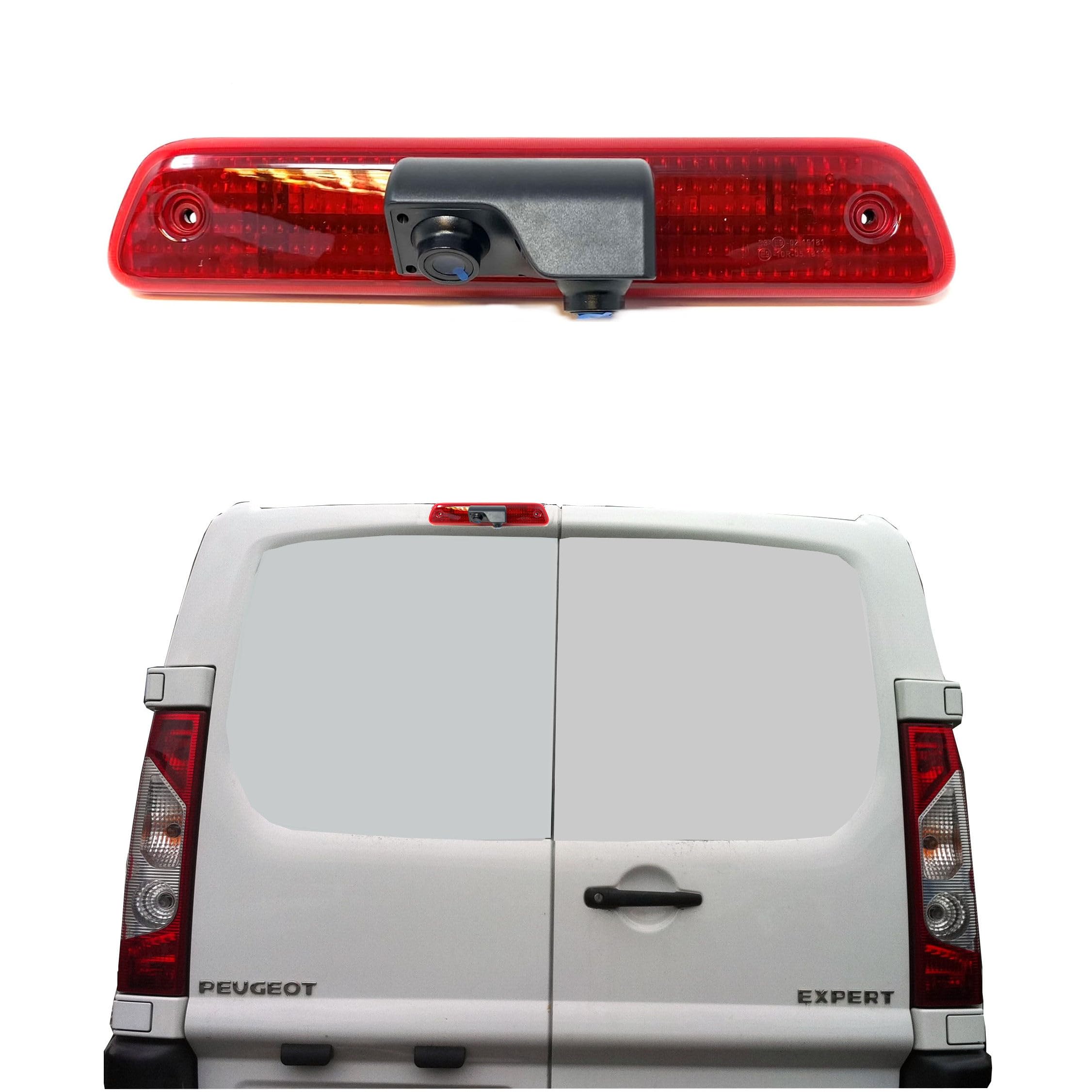 Dolphin Automotive Dual Twin Rear View Parking Brake Light Reversing Camera Fits Peugeot Expert Vans 2007-2016 (camera only)