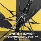 ZOMAKE Golf Umbrella 62in Windproof Double Canopy Yellow Black view 5