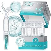 Hyaluronic Acid Serum for Face, 3% Hyaluronic Acid Serum Ultra-Hydrating Tube, Anti Aging Single-Use Vials Skincare for Dry Skin, Smoother Skin, Deep Moisturizing, Pre-Makeup Skincare - 1 Box of 30