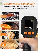 Mecurate Digital Infrared Thermometer -58°F-1112°F Laser Temp Gun Adjustable view 3