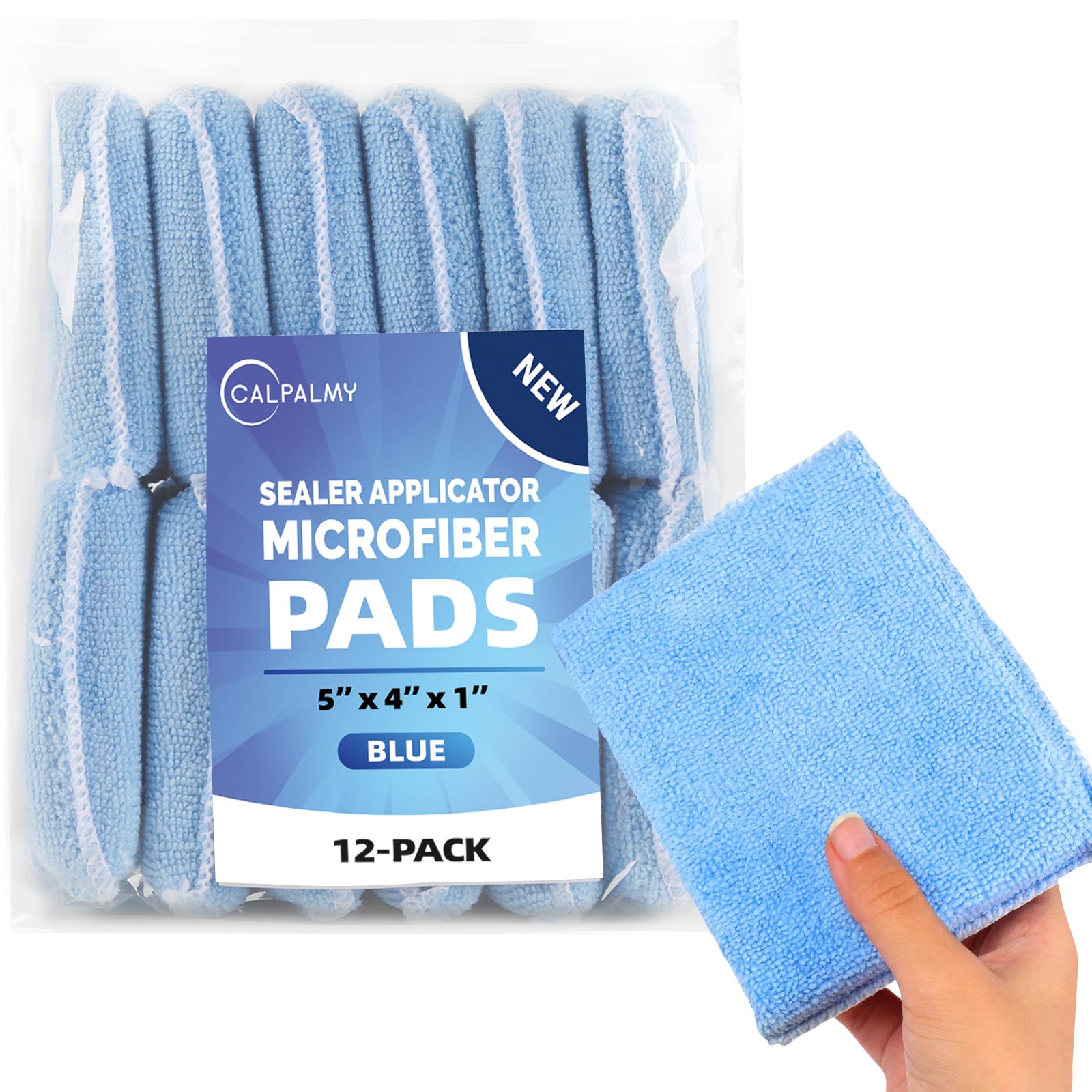 Photo 1 of (12-Pack) Professional Microfiber Sealer Applicator Pad – The Perfect Tool to Apply Sealer to All Natural Stone and Tile Like Marble, Granite, Concrete & Slate (Blue)