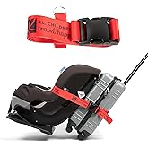 J.L. Childress Car Seat Luggage Strap, Travelt Belt for Airplane, Red | Strong, premium nylon webbing luggage strap attaches baby car seat to rolling suitcase to easily transport through airport