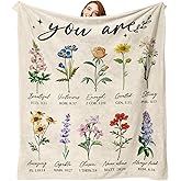 Zzkol Christian Floral Gifts for Women Flannel Throw Blanket, Religious Inspirational Flower Birthday Ideas, Wildflower Bible Verse Soft Blankets Present for Girls Friends Mom 50"x60"