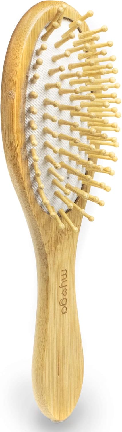 Myga 100% Natural Bamboo Hairbrush, Big Bamboo Handle and Brush Bristles - Image 3